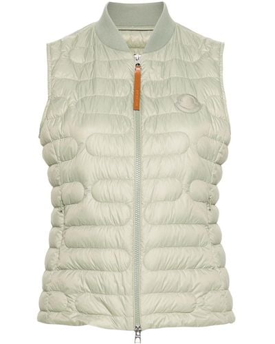 Moncler Logo-patch Quilted Gilet - Green