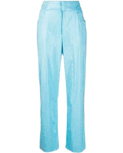 GIUSEPPE DI MORABITO Pantalones con detalle de cristales - Azul
