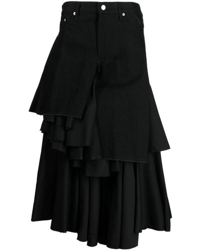 Junya Watanabe High-waist Layered Maxi Dress - Black