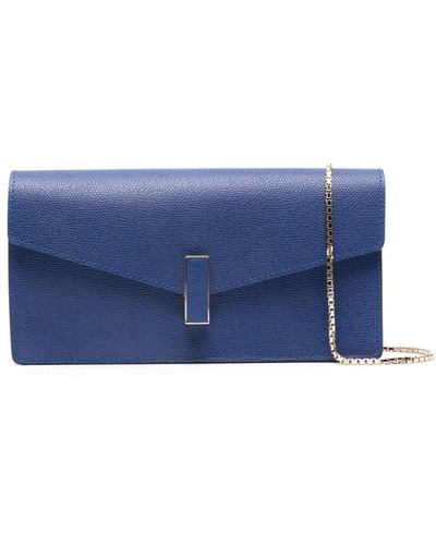 Valextra Iside Leather Clutch Bag - Blue