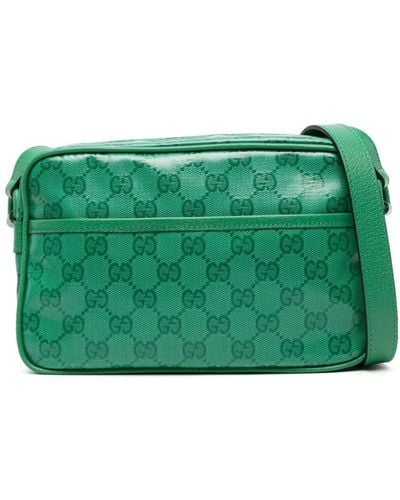 Gucci Bolso de hombro con logo Interlocking G - Verde