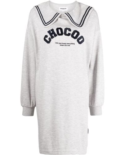 Chocoolate T-Shirt mit Logo-Applikation - Weiß