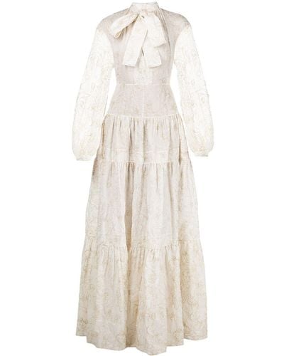 Rochas Bow-detailing Evening Dress - White