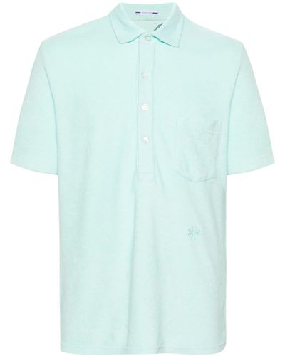 Jacob Cohen Logo-embroidered Towelling Polo Shirt - Blue