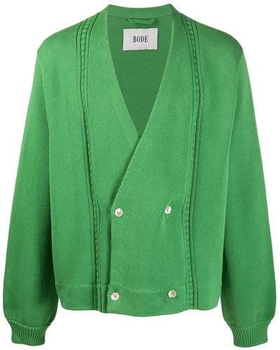 Bode Double Breasted Cardigan - Green