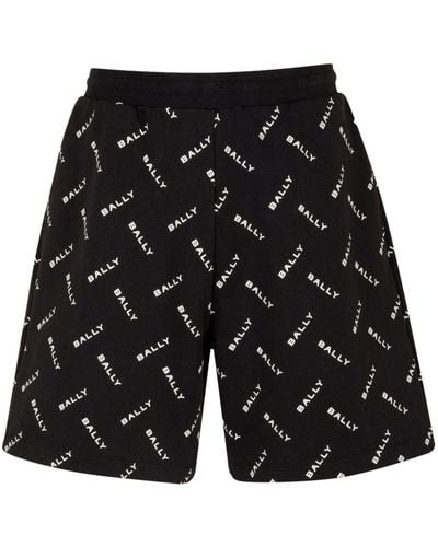 Bally Pantalones cortos de chándal con logo - Negro