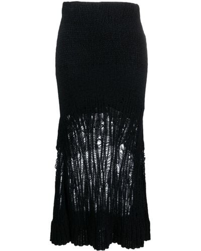 Chloé Knitted Flared Long Skirt - Black