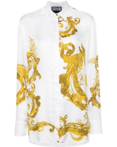 Versace T-shirt Watercolour Couture en coton - Métallisé