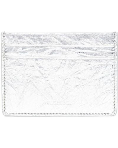 Jil Sander Embossed Leather Card Holder - White