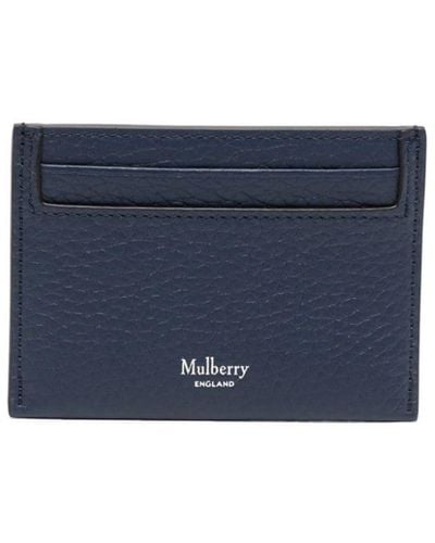 Mulberry Logo-print Leather Cardholder - Blue