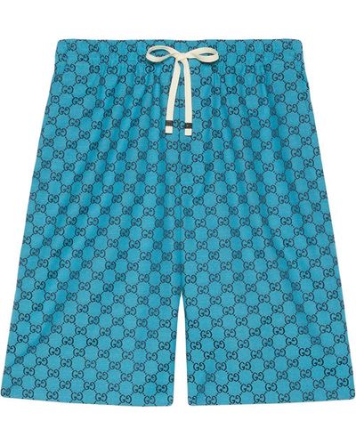 Gucci Short GG Multicolour en toile - Bleu