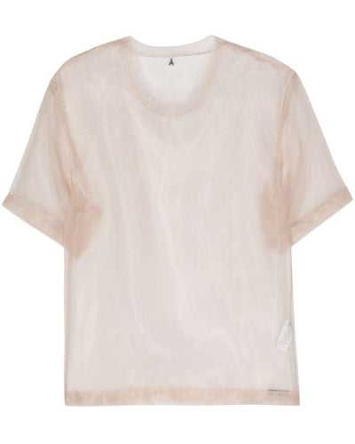 Patrizia Pepe T-shirt semi trasparente - Bianco