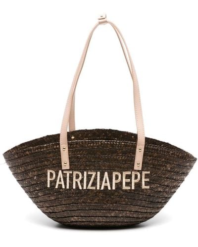 Patrizia Pepe Summer Straw Beach Bag - White