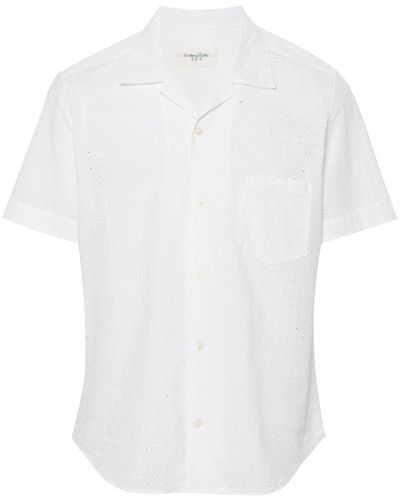 Tintoria Mattei 954 Floral-embroidered Shirt - White