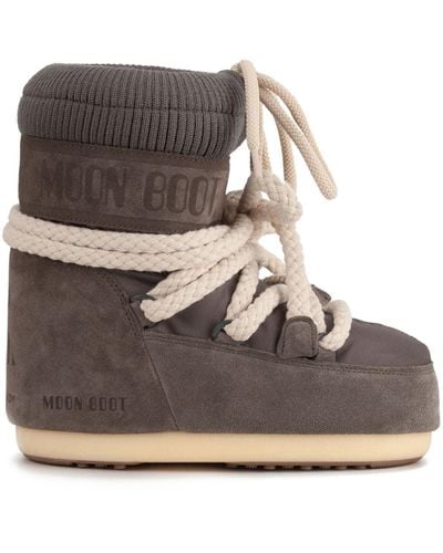 Moon Boot Icon Low Case Suede Boots - Grey
