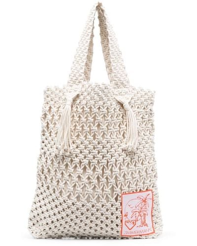 Zimmermann Logo-patch Crochet Tote Bag - White