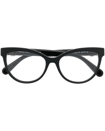 Moncler Brille mit rundem Gestell - Schwarz