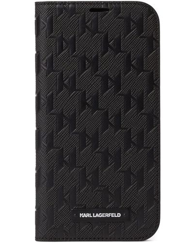Karl Lagerfeld Coque d'iPhone 13 Pro à motif monogrammé - Noir