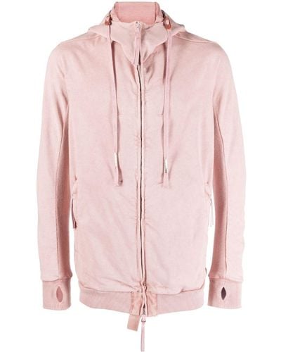 Boris Bidjan Saberi Zip-up Cotton Hooded Jacket - Pink