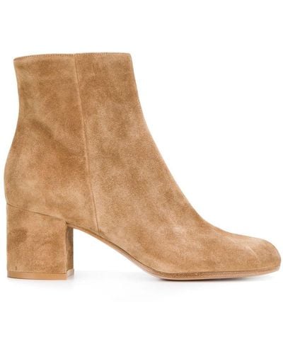 Gianvito Rossi Zipped Ankle Boots - Natural