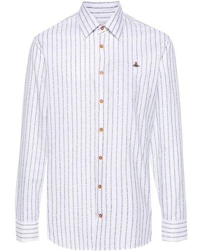 Vivienne Westwood Ghost Text Stripes-print Shirt - White