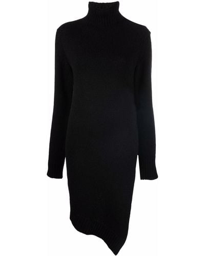 Jil Sander Asymmetric Knitted Dress - Black