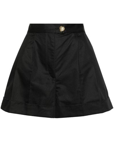 Sandro Pleated Cotton Shorts - Black