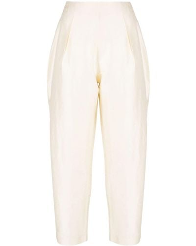 Vanina Cropped-Hose mit hohem Bund - Weiß