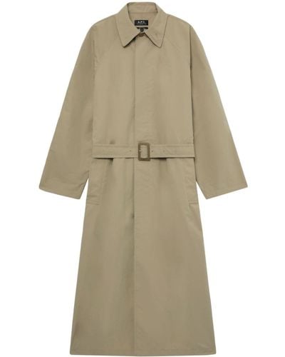 A.P.C. Pointed-collar Belted Trench Coat - Natural