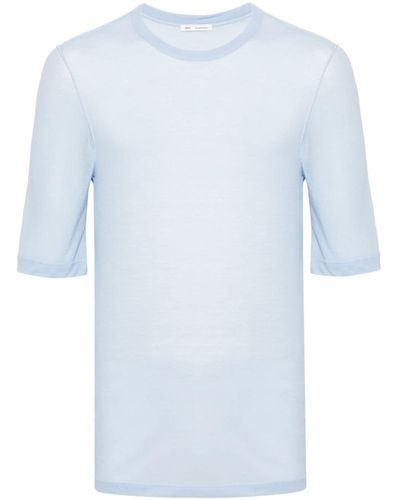 Ami Paris Semi-sheer Lyocell T-shirt - Blue
