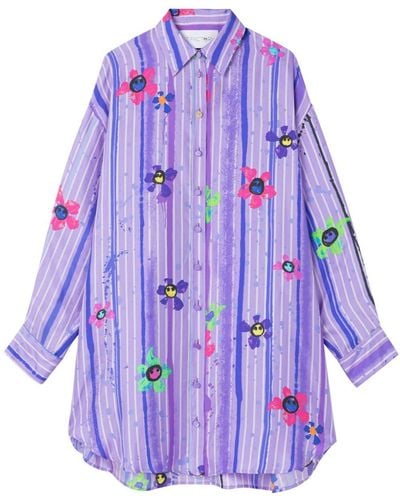AZ FACTORY Floral-print Shirtdress - Purple