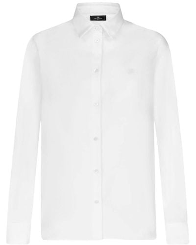 Etro Hemd mit Pegaso-Stickerei - Weiß