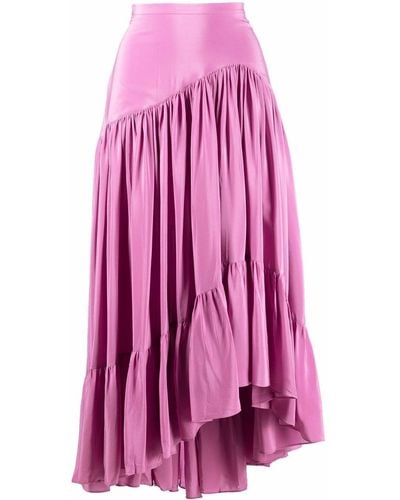 Marni Asymmetric High-low Hem Skirt - Purple