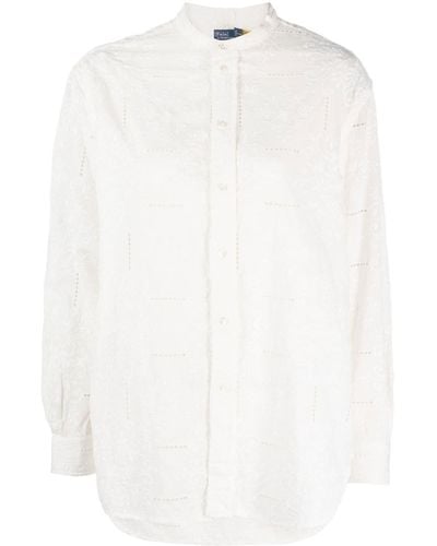 Polo Ralph Lauren Chemise en coton à broderies - Blanc