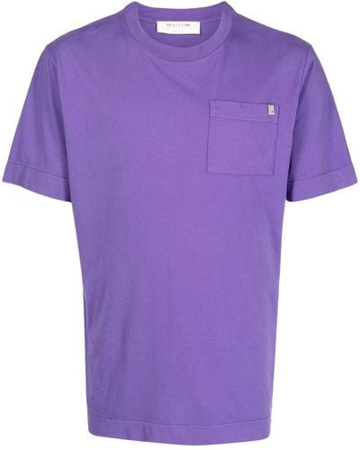1017 ALYX 9SM T-shirt en coton à poche plaquée - Violet