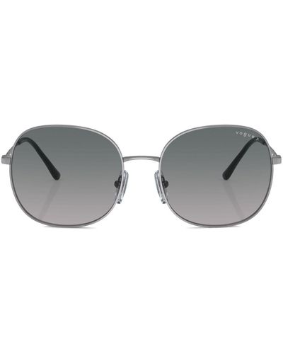 Vogue Eyewear Round-frame Engraved-logo Sunglasses - Gray