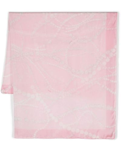 Lanvin Illustration-style Printed Silk Scarf - Pink