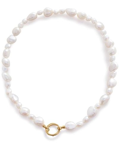 Monica Vinader Nura Reef Halskette mit Perlendetail - Weiß