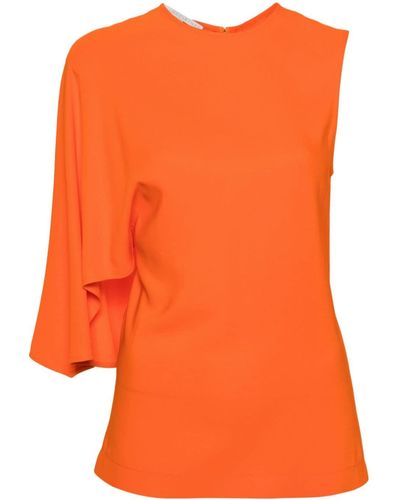 Stella McCartney Haut asymétrique à détail de cape - Orange