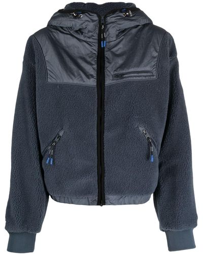 Woolrich Panelled-design Zip-up Hoodie - Blue