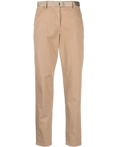 Tommy Hilfiger Belted High-waist Trousers - Natural