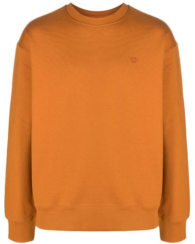 adidas Logo-patch Crew-neck Sweatshirt - Orange