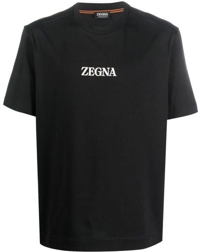 Zegna T-shirt Met Logoprint - Zwart