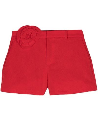 Blumarine Rose-appliqué Shorts - Red