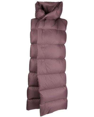Rick Owens Luxor Quilted Hooded Gilet - Purple