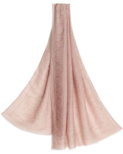 Etro Ausgefranster Schal aus Paisley-Jacquard - Pink