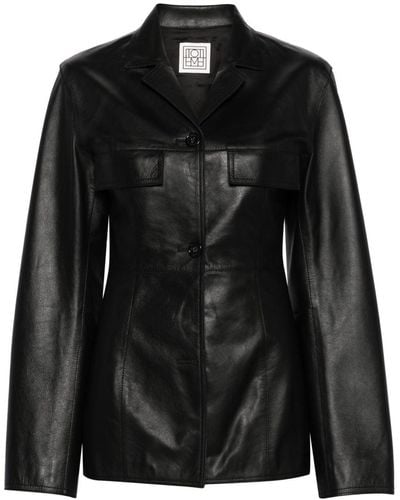 Totême Hourglass Leather Jacket - Black