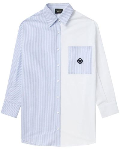 Joshua Sanders Smiley Paneled Cotton Shirt - Blue