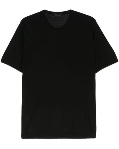 Roberto Collina Gestricktes T-Shirt aus Seide - Schwarz