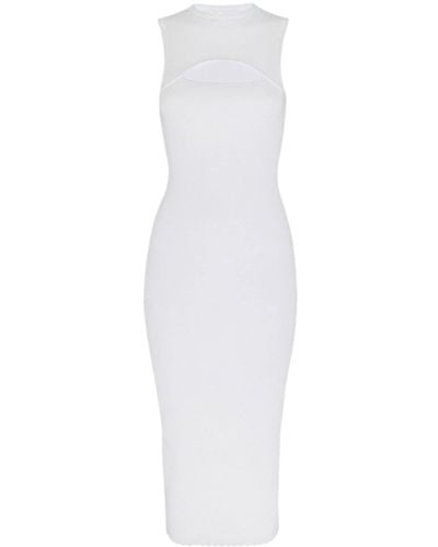 Victoria Beckham Cut-out Fitted Midi Dress - White